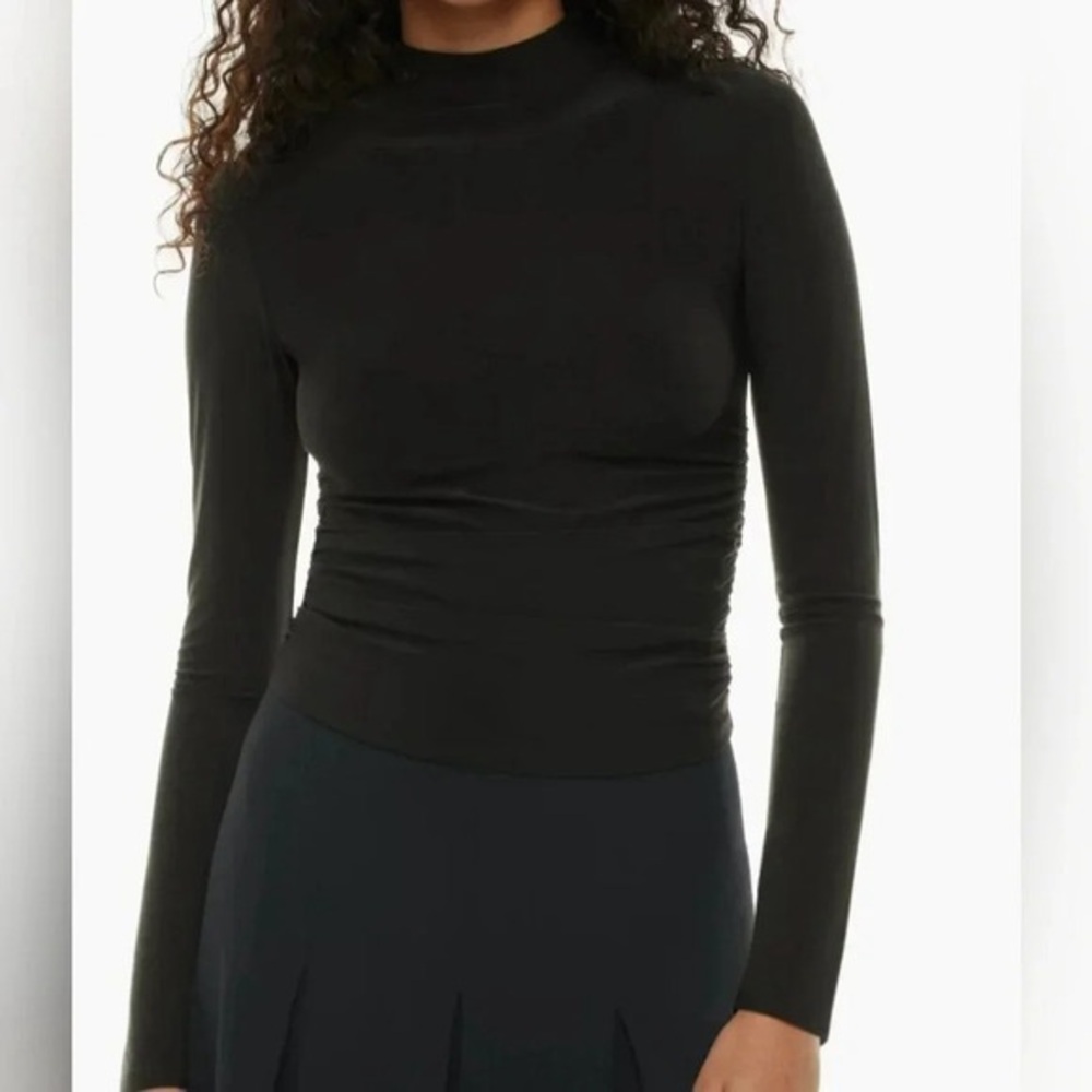 Babaton Aritzia Everyday Mockneck Long Sleeve Top Black Sz  Small